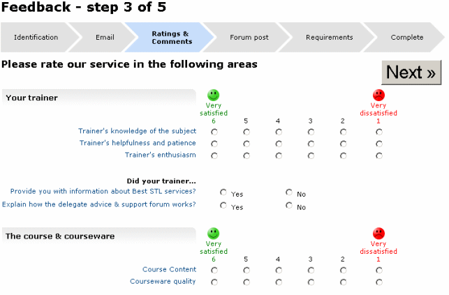 Feedback form sample