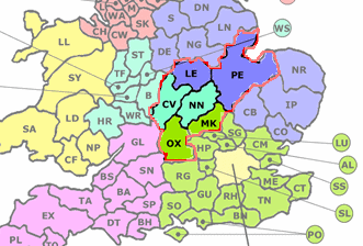 Nn Postcode Area Map Clients Trained By Stl (Nn Postcode)