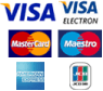 Cards accepted, Visa, Mastercard, Amex