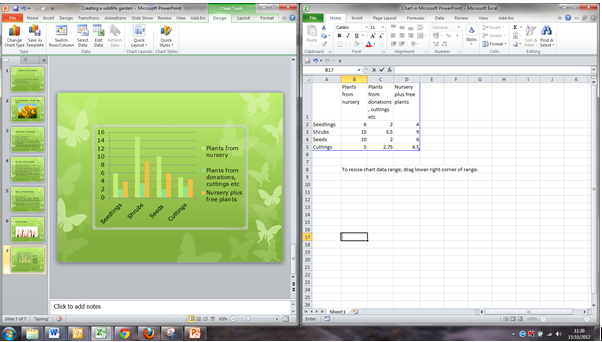power point presentation to excel
