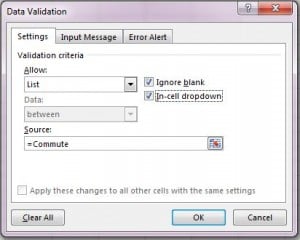 data validation options