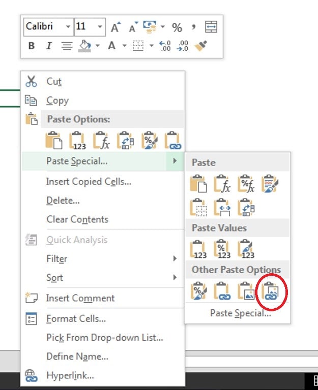 Charts from a dropdown list