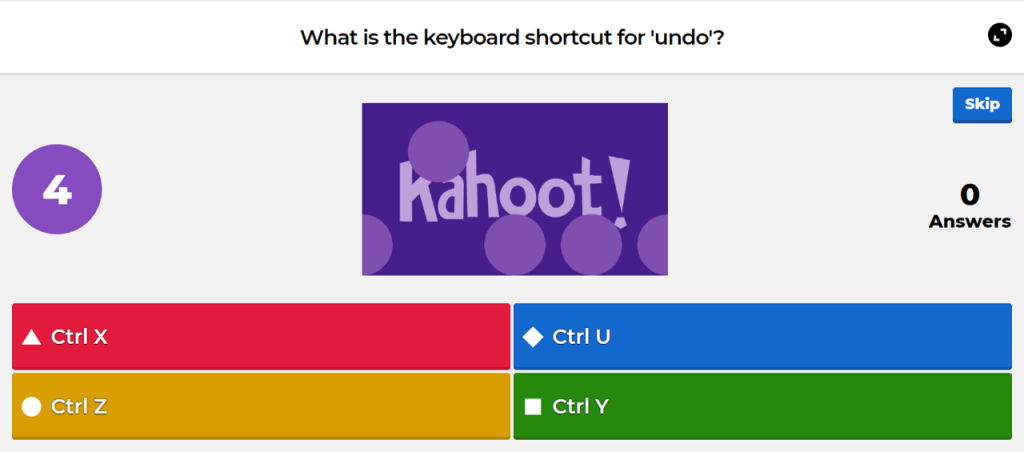 Example of a quiz for online training