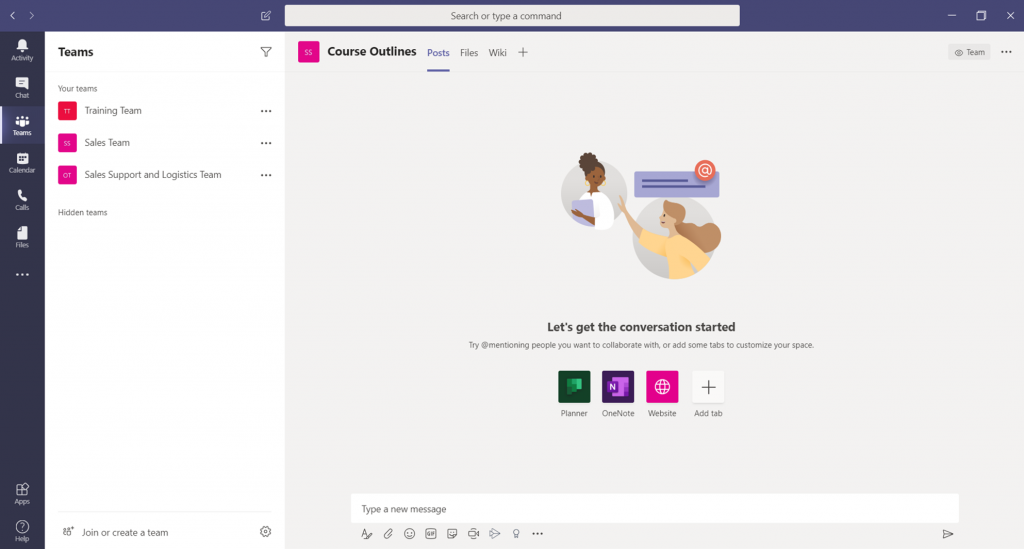 Screenshot of MS Teams