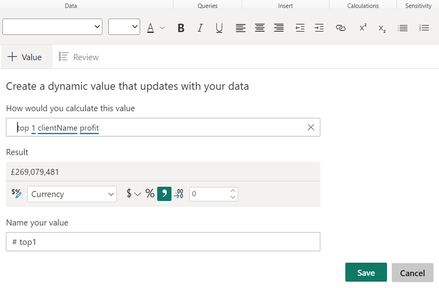 Power BI Dynamic Text