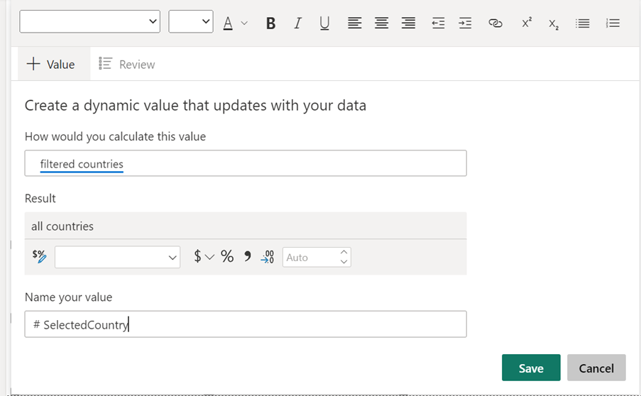 Power BI Dynamic Text